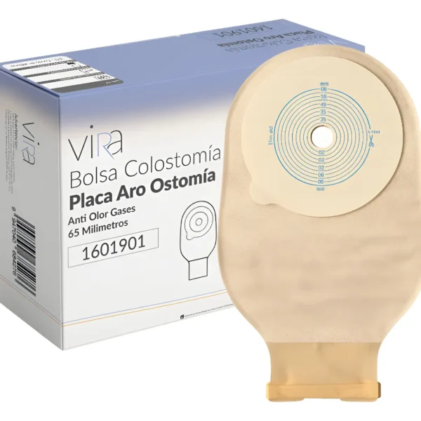 Bolsa Colostomía Drenable Anti Olor Gases Recta Vira Blanco